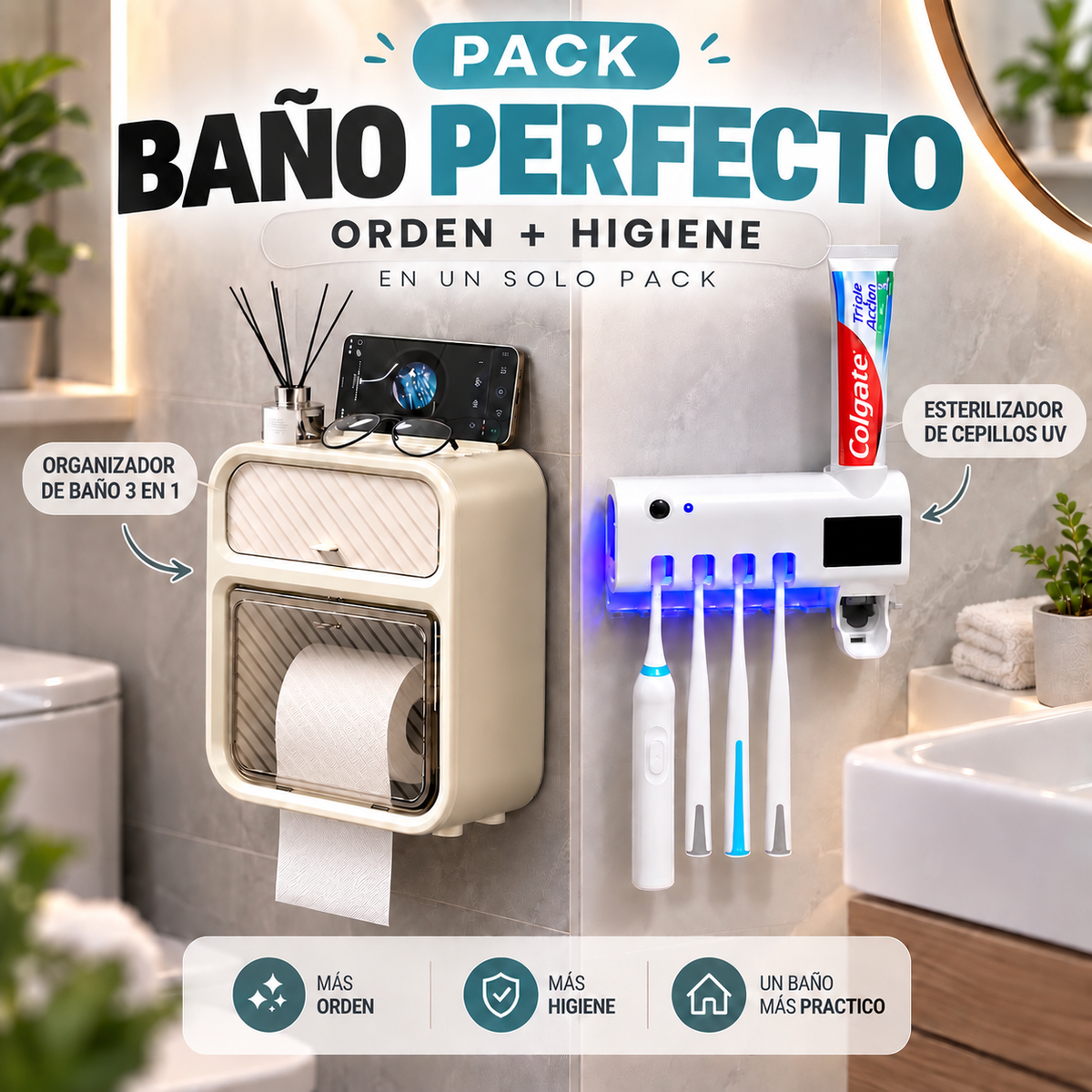 PACK BAÑO PERFECTO ¡ORDEN + HIGIENE EN UN SOLO PACK!