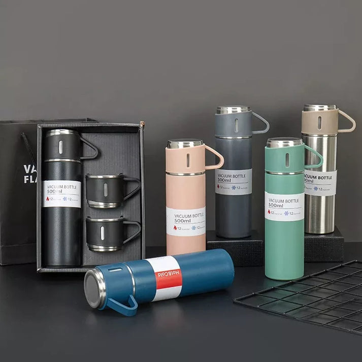 Termo de Acero Inoxidable - Flask Set Premium