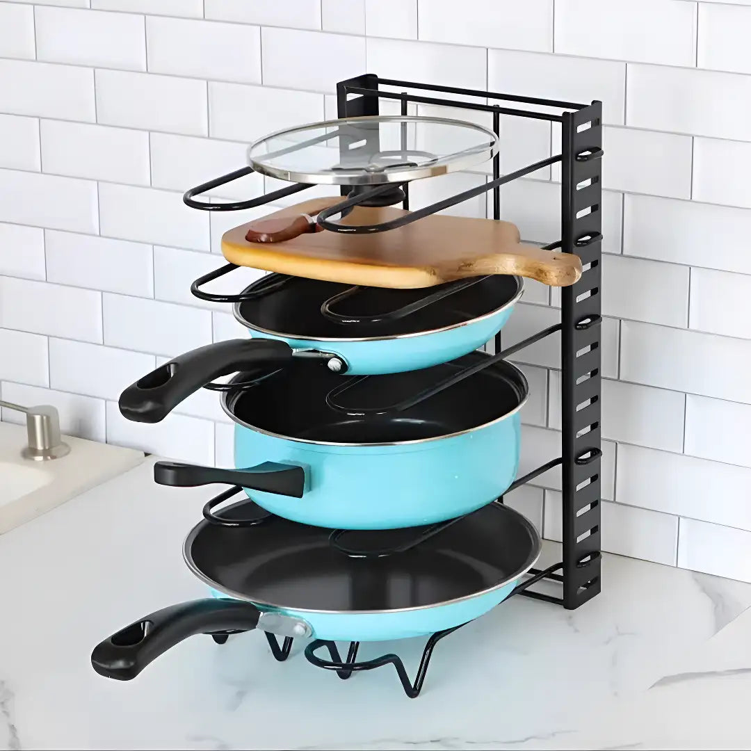 Organizador ollas, tapas y sartenes 🍳 3 EN 1 POWER KIT ✨ 8 Niveles