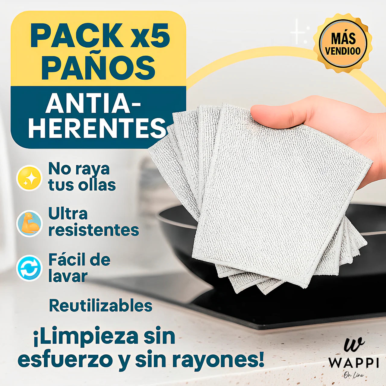 Pack 5 Paños de limpieza de Alambre Metálico