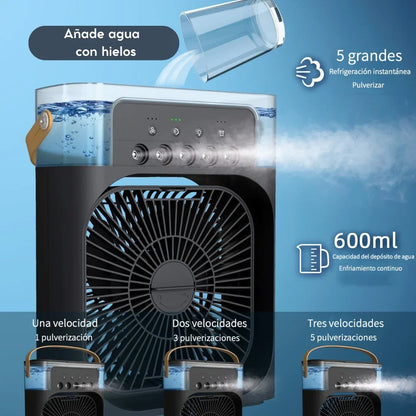 AIR COOLER©3 en 1 | Mini Ventilador Portátil con Humidificador