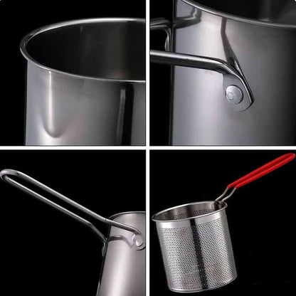 Olla Con Filtro de Aceite para Freir en Acero Inoxidable