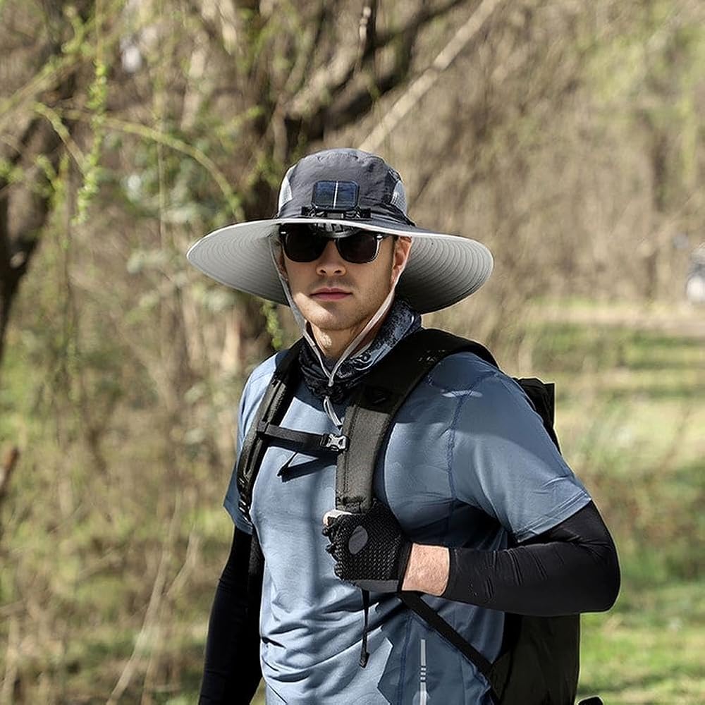 Sombrero con 2 Ventiladores de Energía Solar + Corrector de Postura Gratis