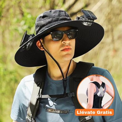 Sombrero con 2 Ventiladores de Energía Solar + Corrector de Postura Gratis
