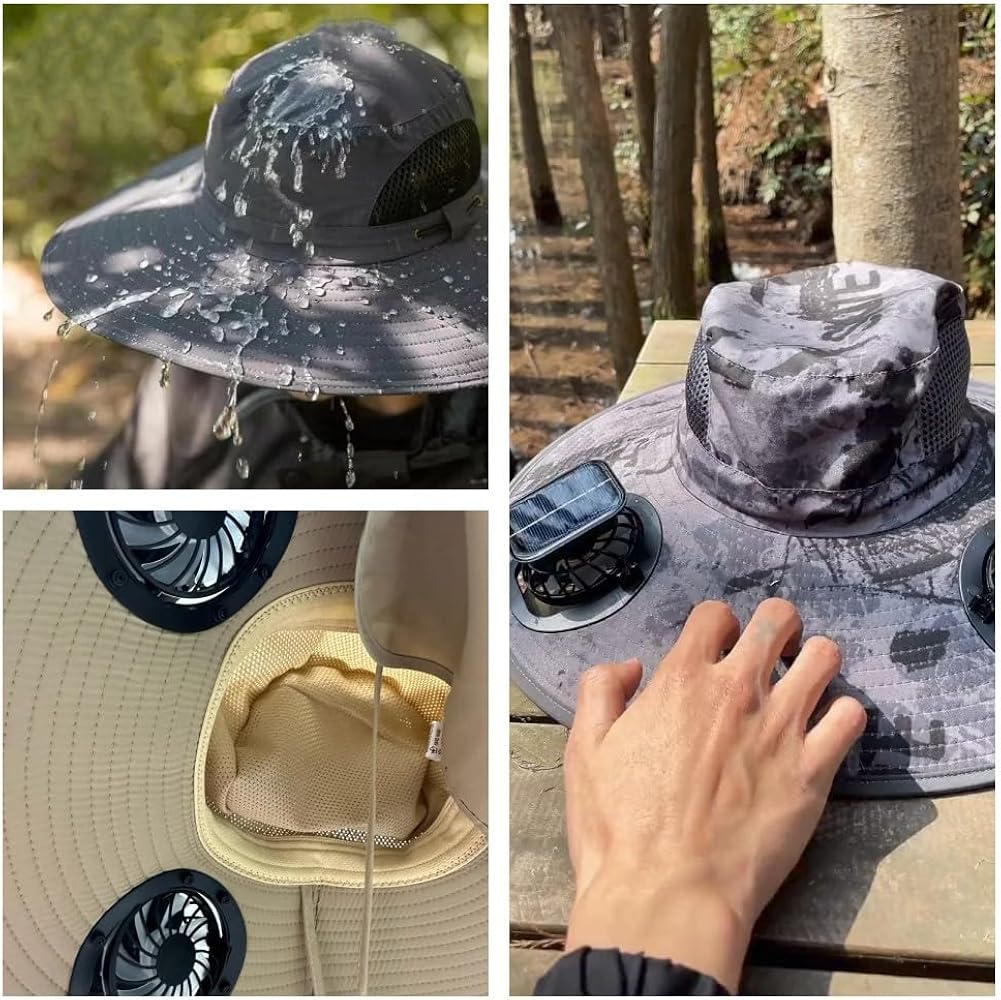 Sombrero con 2 Ventiladores de Energía Solar + Corrector de Postura Gratis
