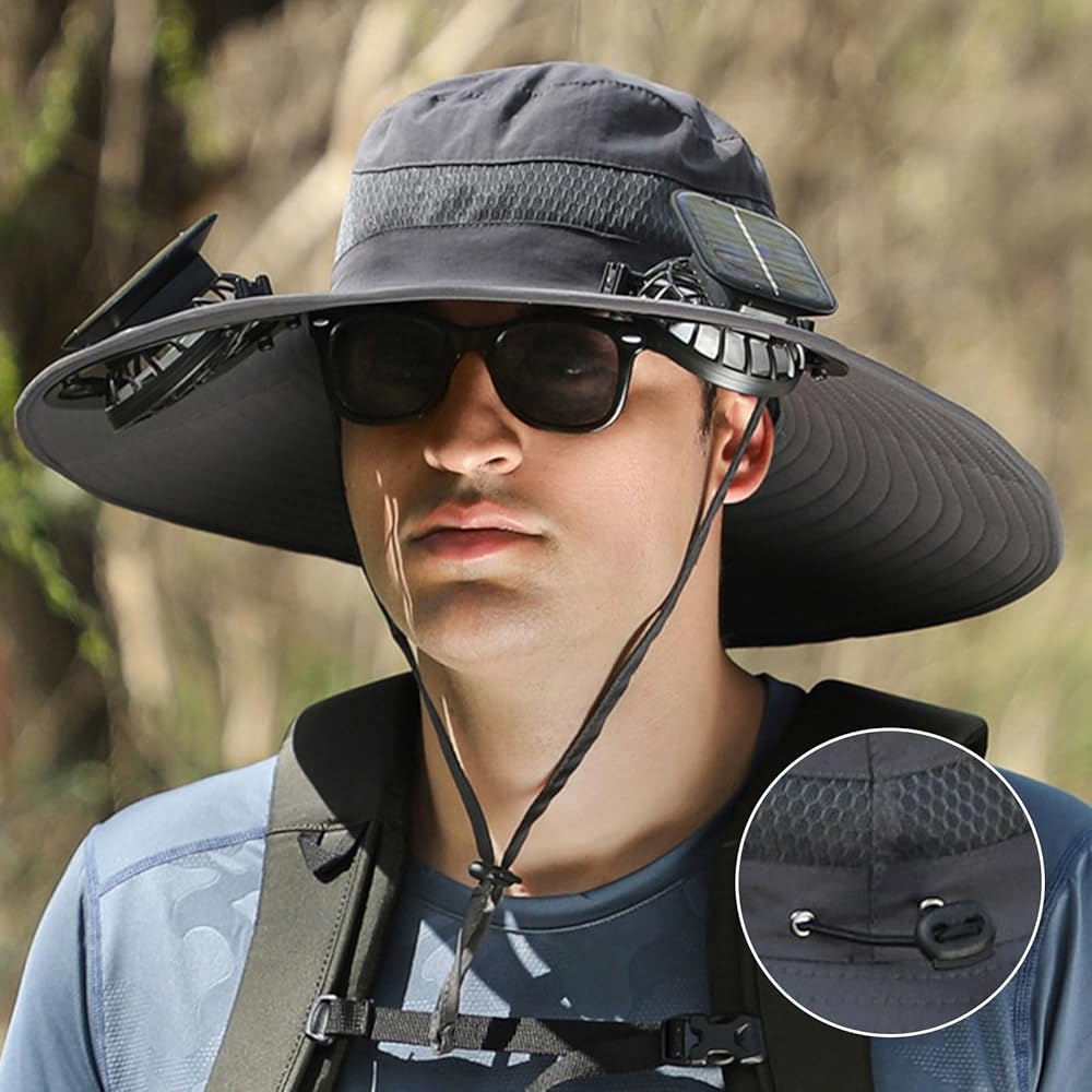 Sombrero con 2 Ventiladores de Energía Solar + Corrector de Postura Gratis