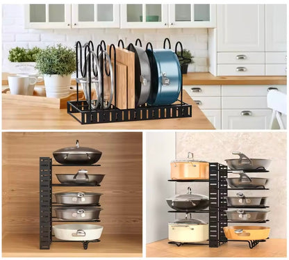 Organizador ollas, tapas y sartenes 🍳 3 EN 1 POWER KIT ✨ 8 Niveles