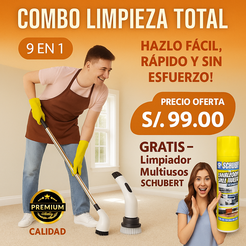 Cepillo de Limpieza Multifuncional 9 en 1 + Regalo Sorpresa 🎁