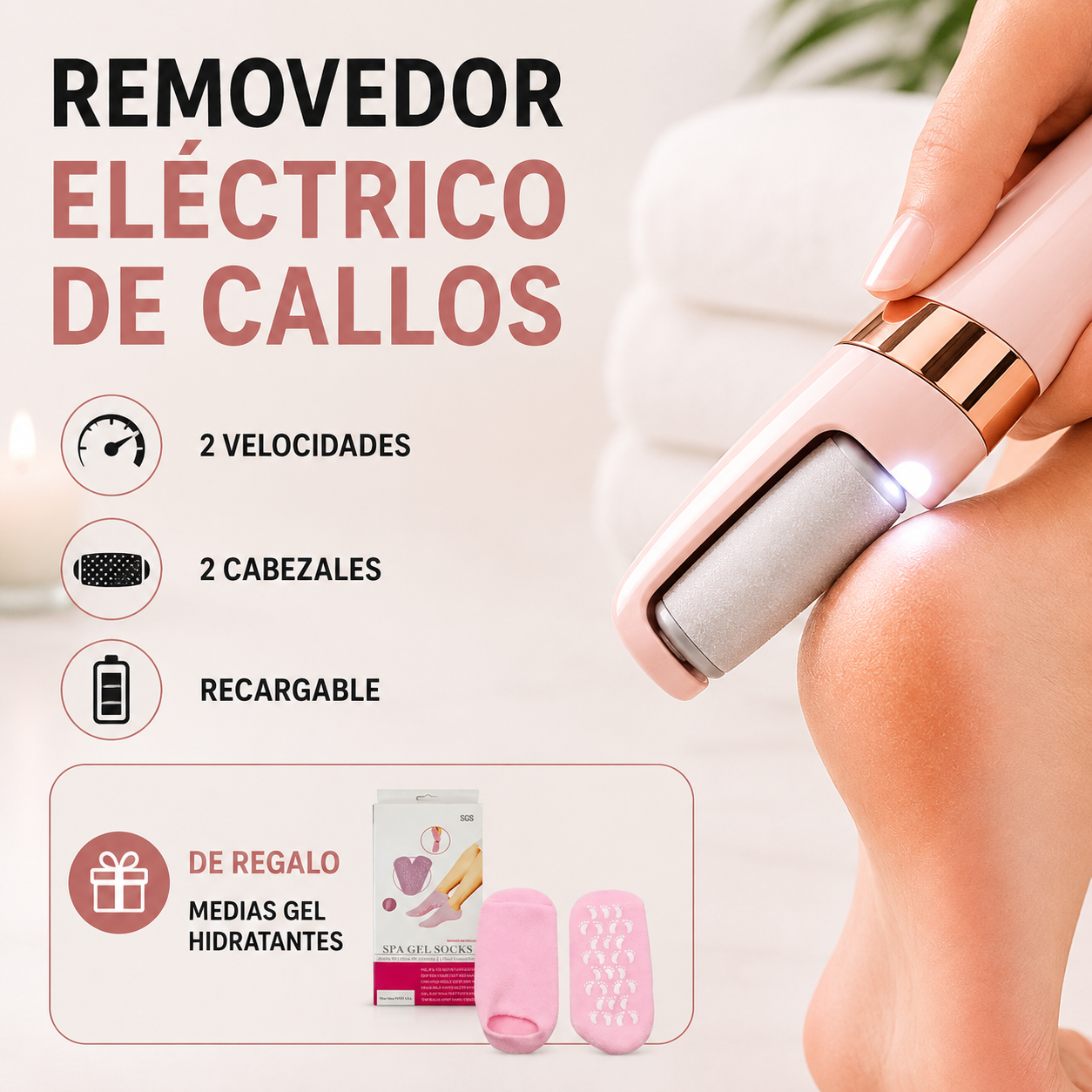Removedor de Callos Profesional + Medias Gel Hidratante 🎁