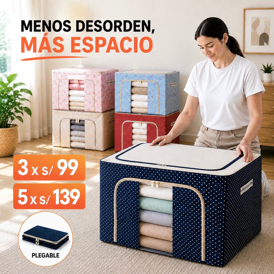 Caja Organizadora Oxford - Premium con Varillas | Pack 3 UNDS