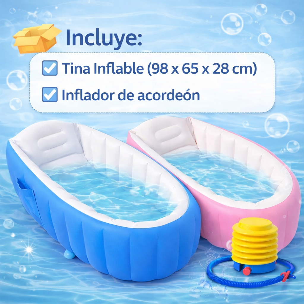 IzyBabyWash | Bañera segura portátil para tu bebé + Inflador Gratis 🎁