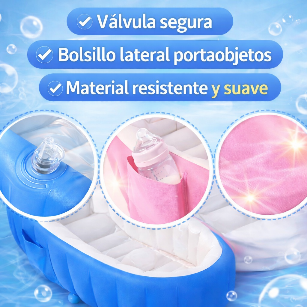 IzyBabyWash | Bañera segura portátil para tu bebé + Inflador Gratis 🎁