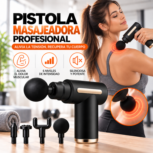 Pistola de Masaje Profesional + Mini Masajeador Gratis 🎁
