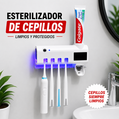 Esterilizador de Cepillo UV + Dispensador Exclusive® 3 en 1