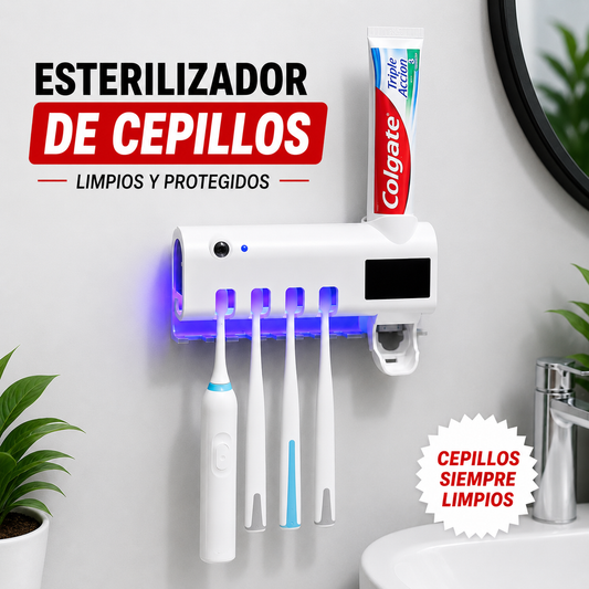 Esterilizador de Cepillo UV + Dispensador Exclusive® 3 en 1