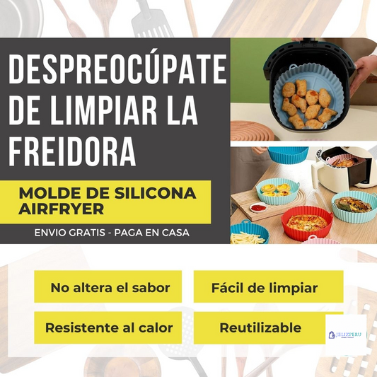 MOLDE PROTECTOR DE SILICONA PARA FREIDORA DE AIRE - DELIVERY GRATIS