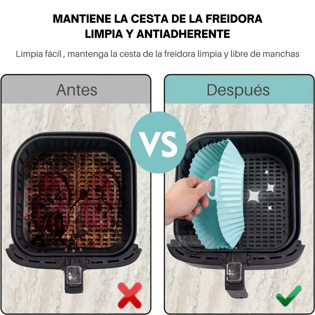 Cesta Silicona Freidora Air Fryer Protector Antiadherente Reutilizable