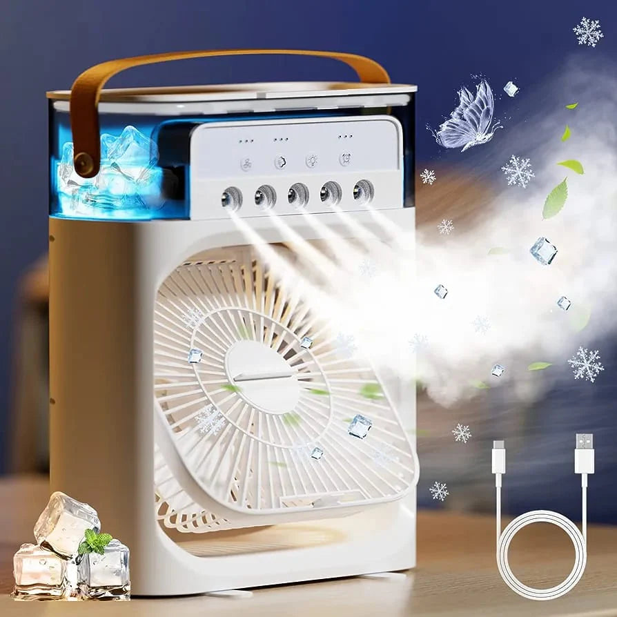 AIR COOLER©3 en 1 | Mini Ventilador Portátil con Humidificador